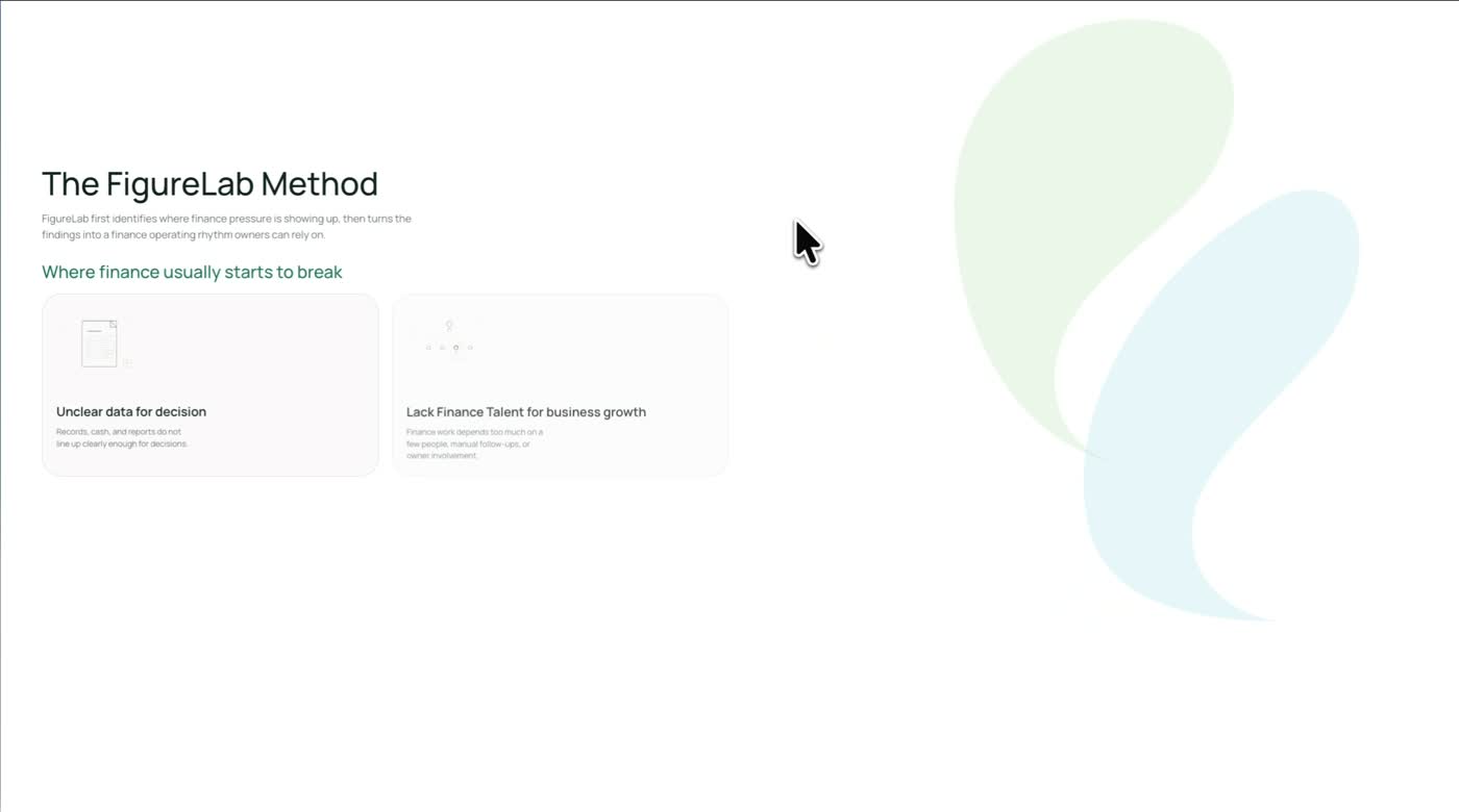 A website with an interactive finance diagnostic.